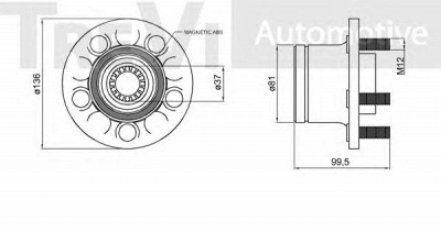 TREVI AUTOMOTIVE wb1877 -  Комплект подшипника ступицы колеса